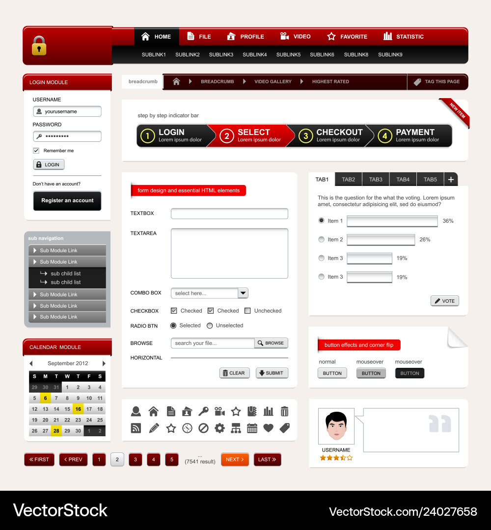 Web design website element a template Web design website element a template vector image