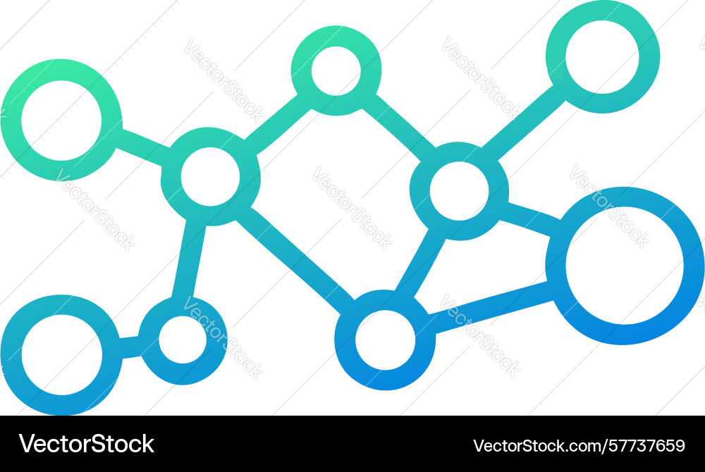 Abstract network nodes icon connectivity data vector image