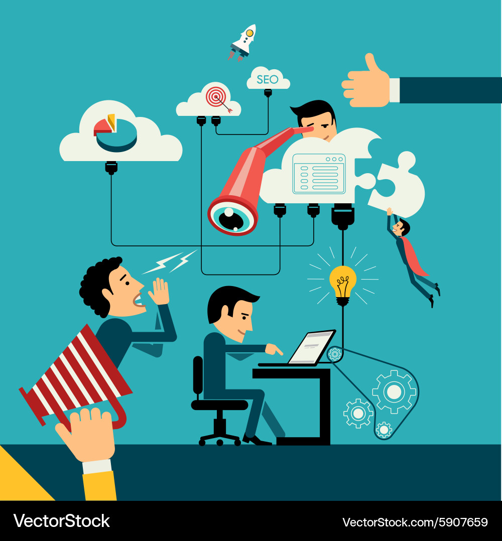 Connected Devices & Cloud Computing Vector Image