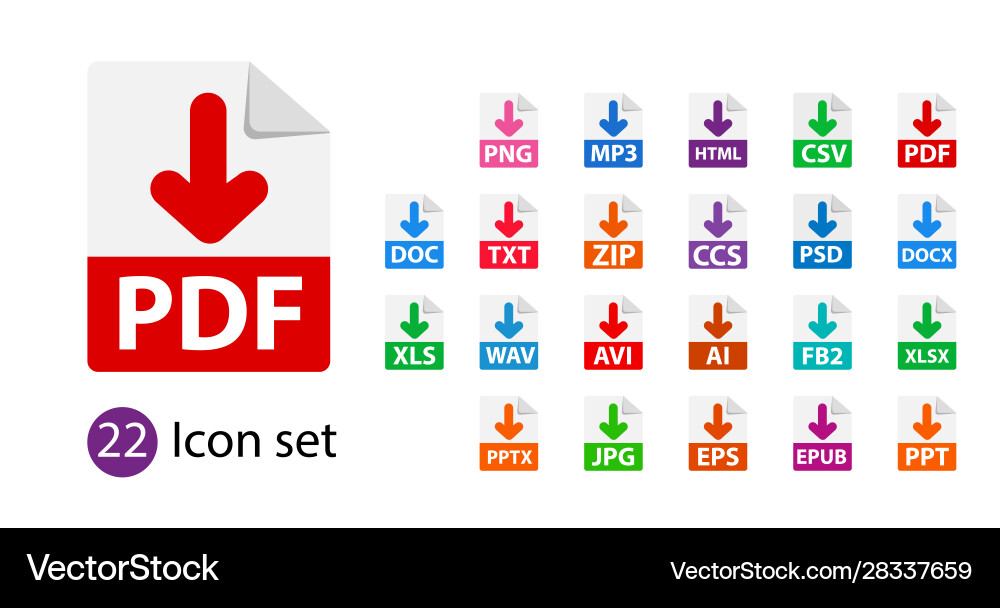 File Format Icon Collection vector image