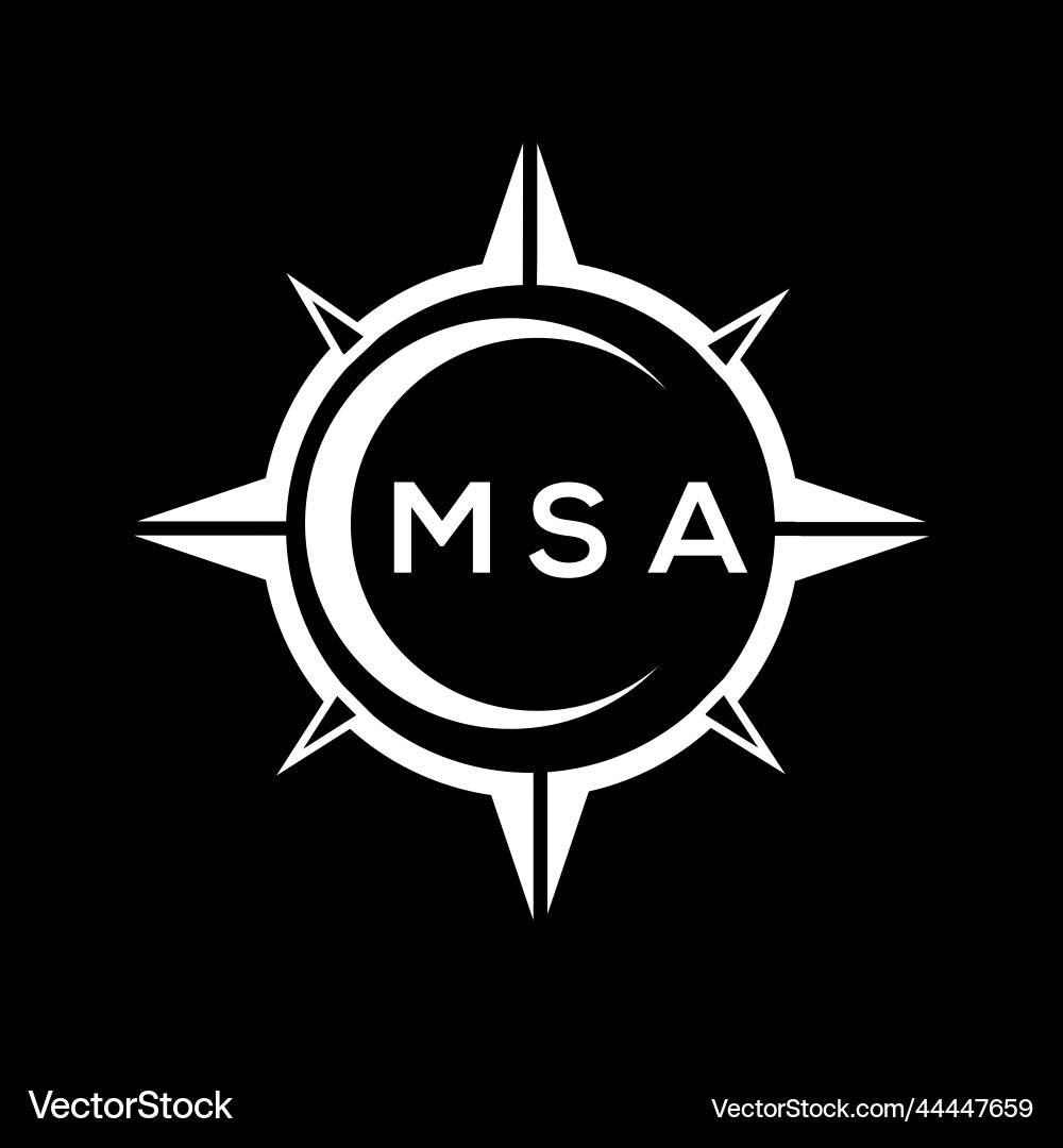 Msa abstract monogram shield logo design on black Vector Image