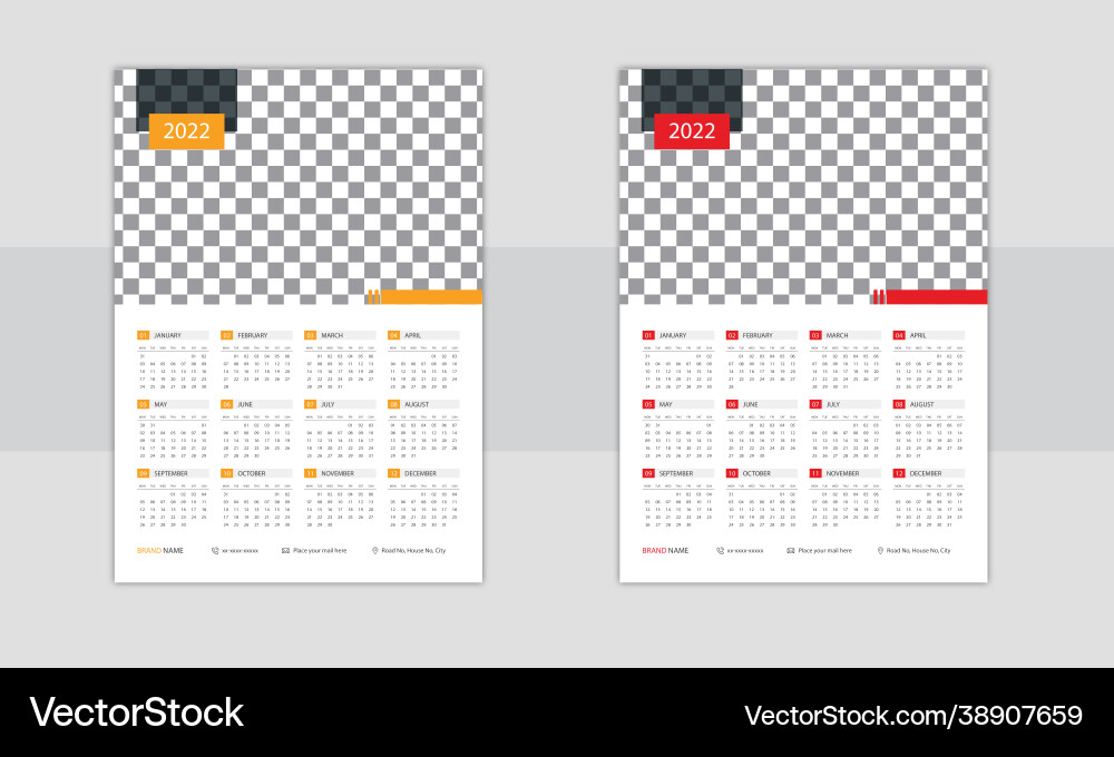 Print ready 2022 calendar design template Print ready 2022 calendar design template vector image