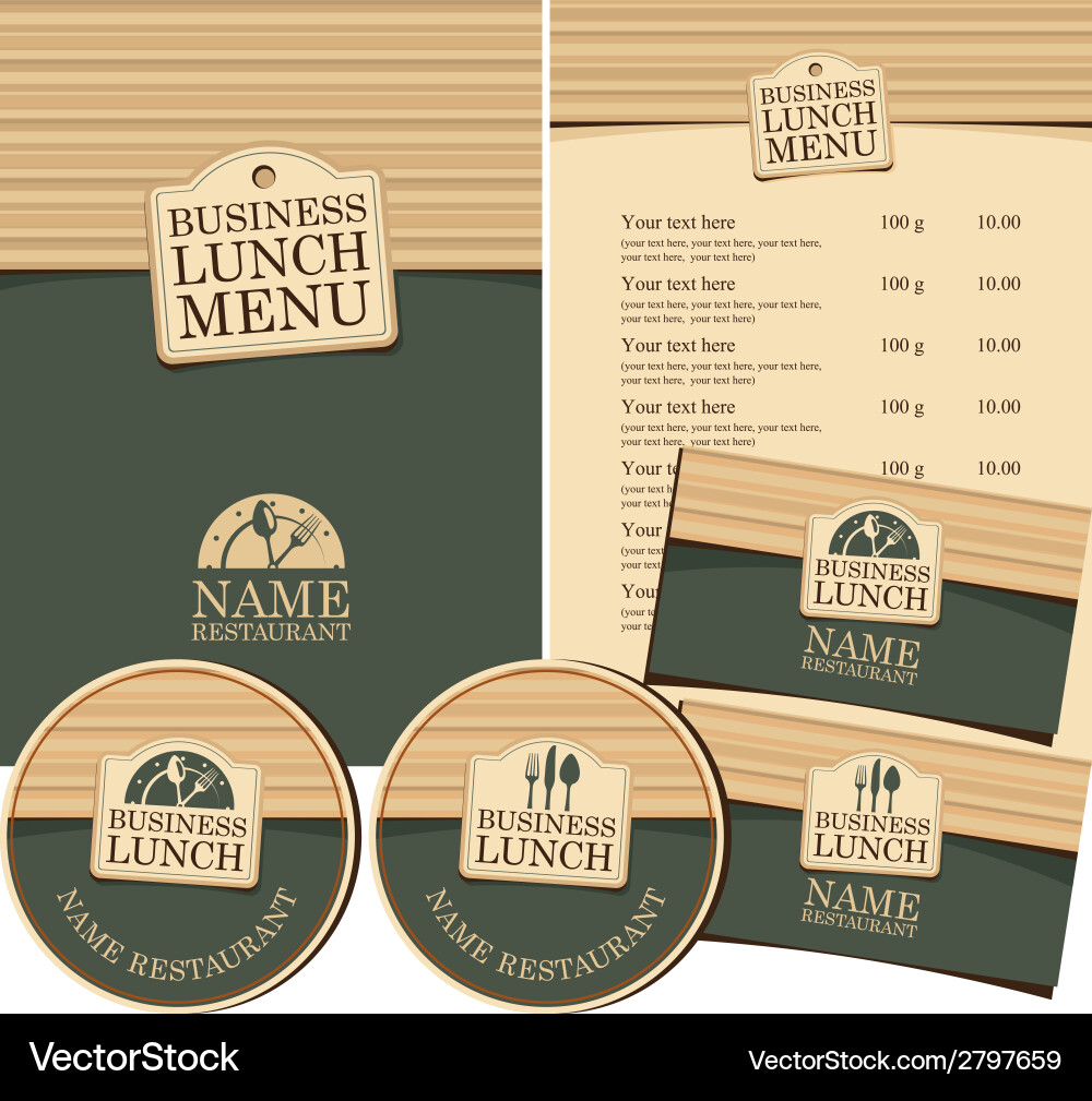 Restaurant set Royalty Free Vector Image - VectorStock