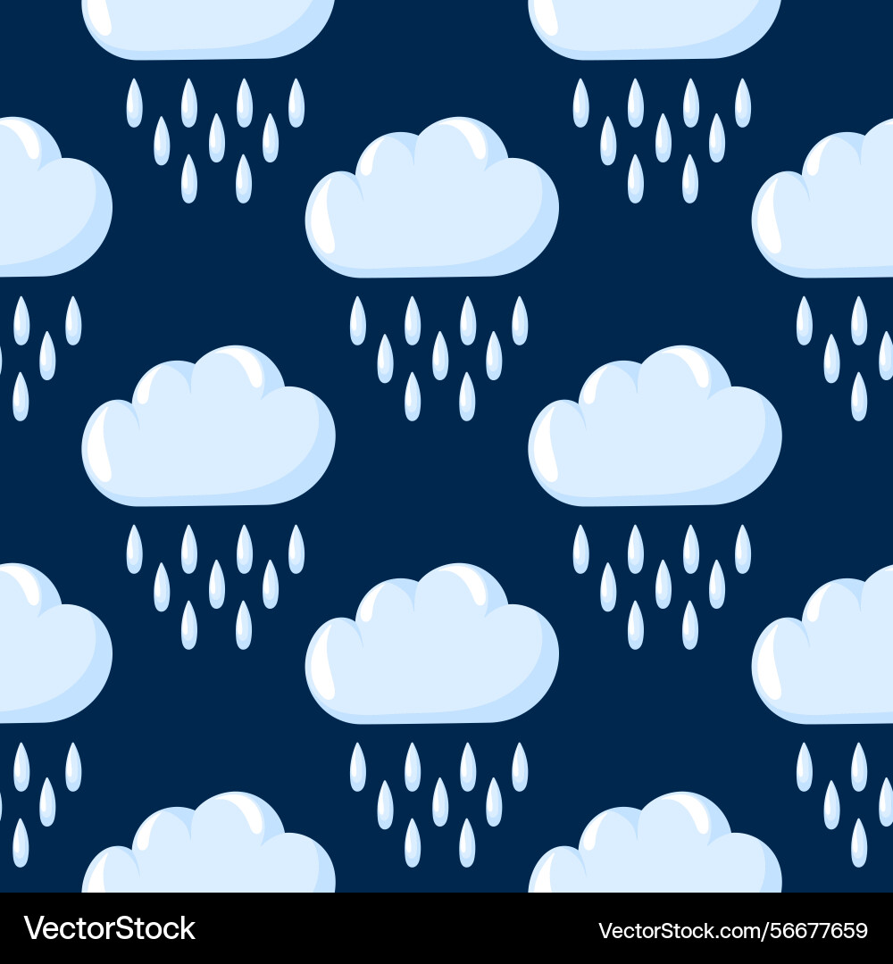 Seamless pattern with cartoon style cloud Vector Image