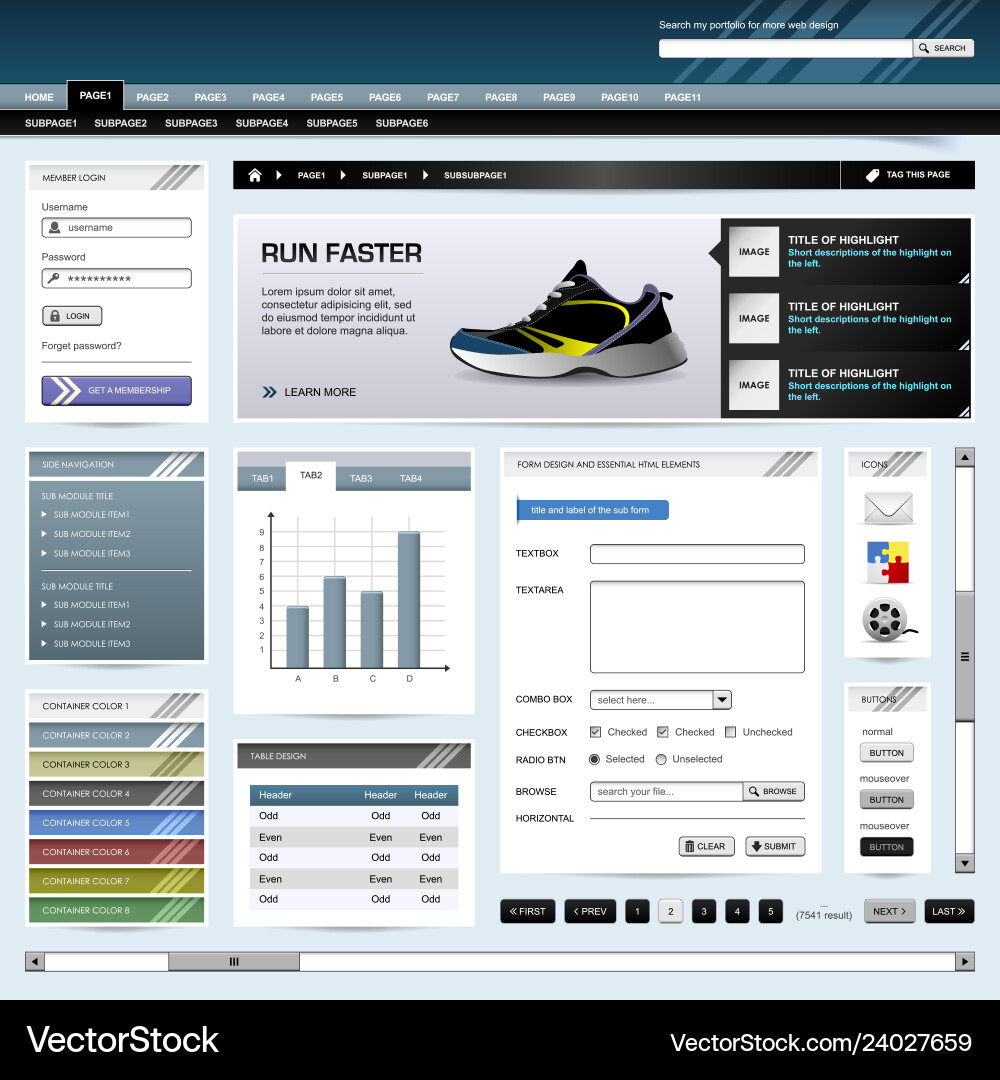 Web-Design Website Element Template-Taste Web-Design Website Element Template-Taste vektorbild