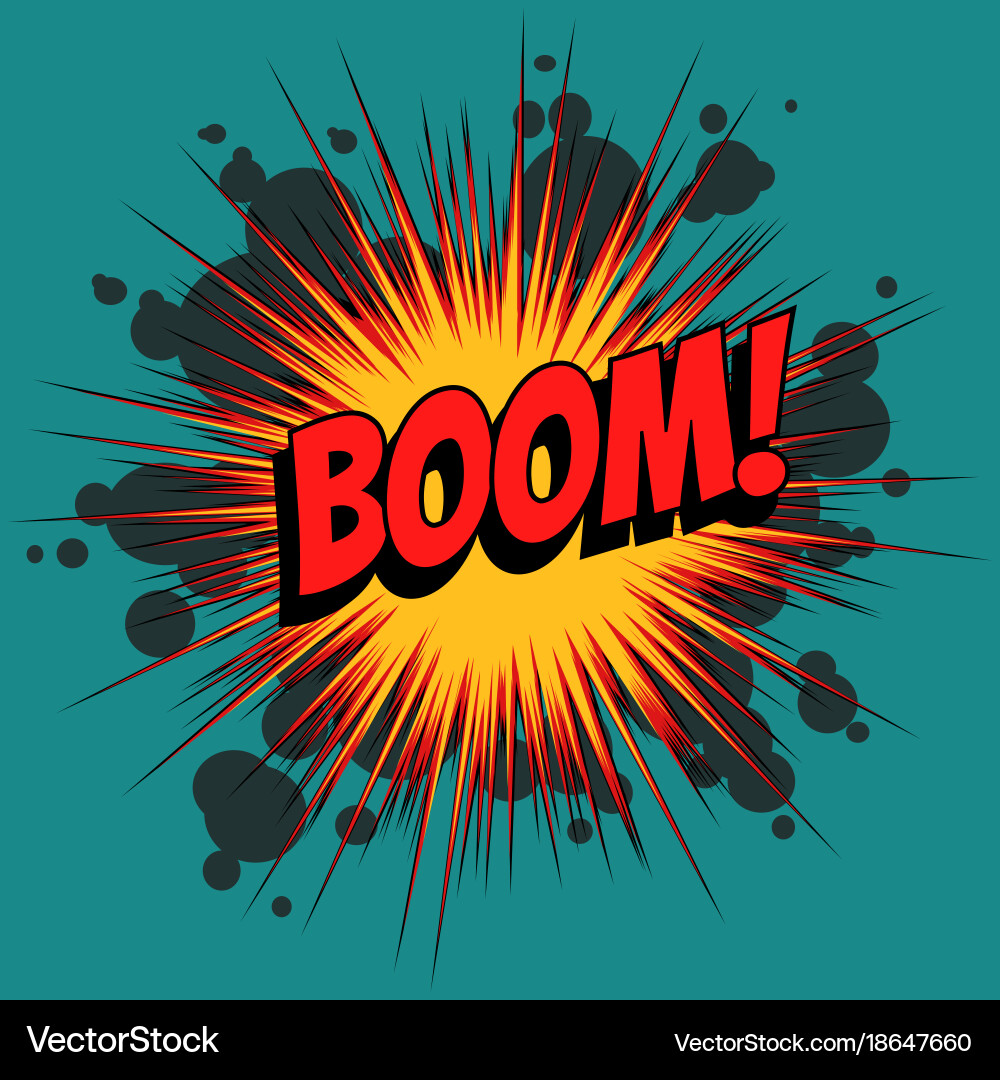 Boom comic book explosion Royalty Free Vector Image