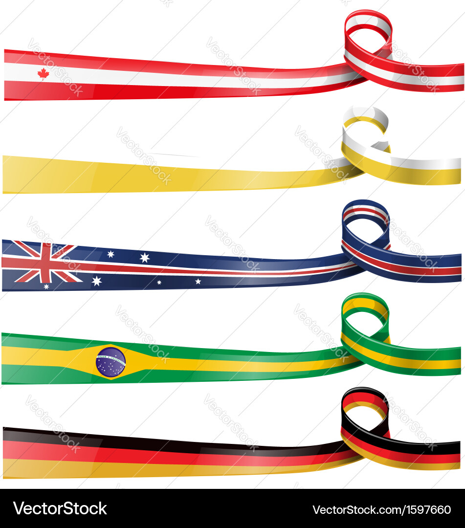 Flagge Ribbon Set - Feier Hintergrund Vektorbild