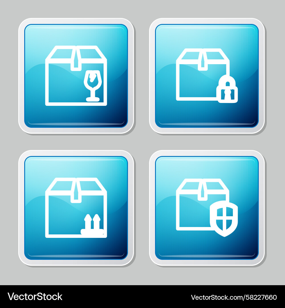 Fragile Delivery Box with Lock Vector Image