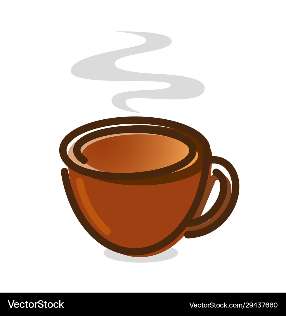 Icon brown cup with steam on white background – Royalty-Free Vector |  VectorStock, image size:979x1080