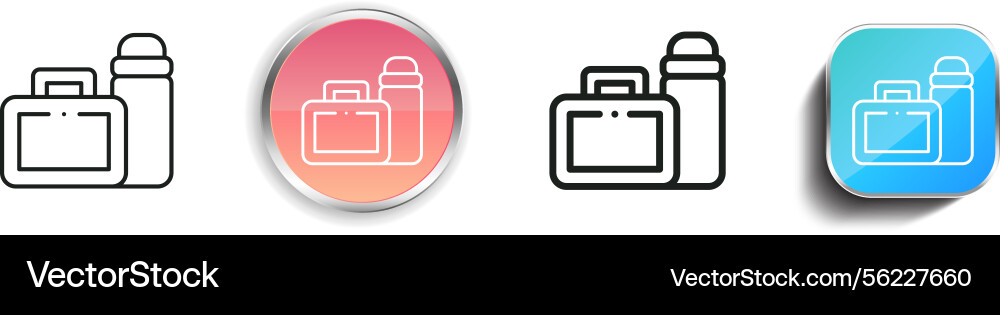Lunchbox icon thin linear regular and button vector image