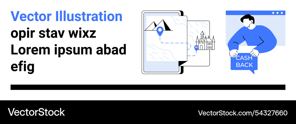 Modern navigation interface with landmark map Modern navigation interface with landmark map vector image