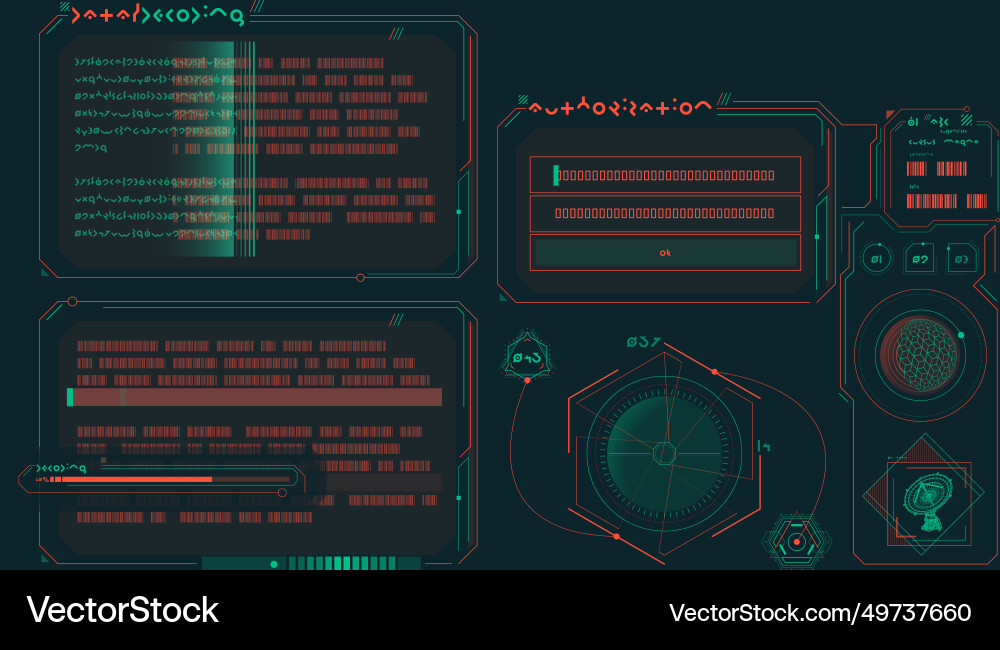 Sci-fi hud interface for data research Vector Image