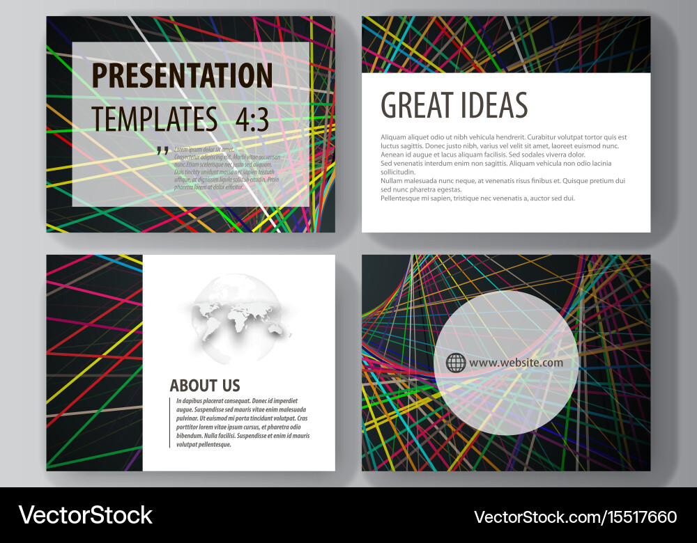 Set of business templates for presentation slides vector image