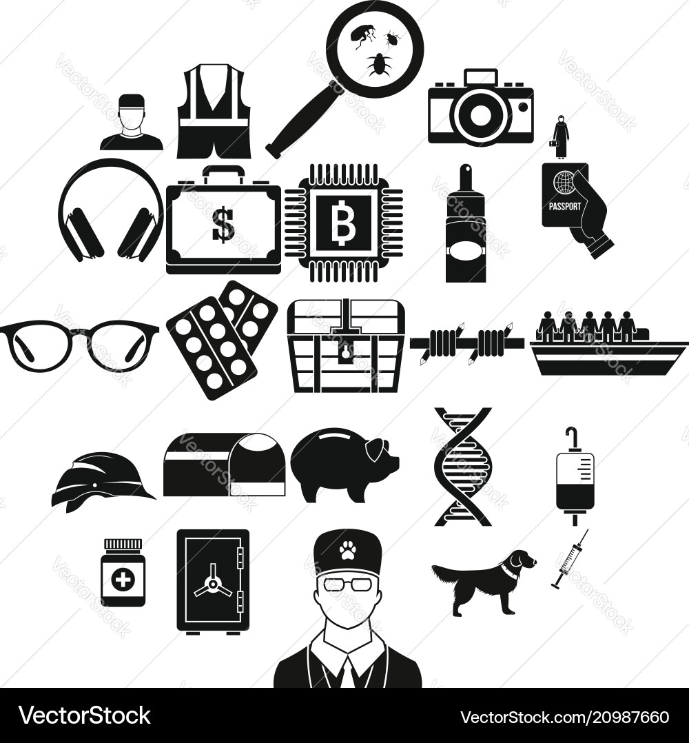 Shadowing icons set simple style Shadowing icons set simple style vector image