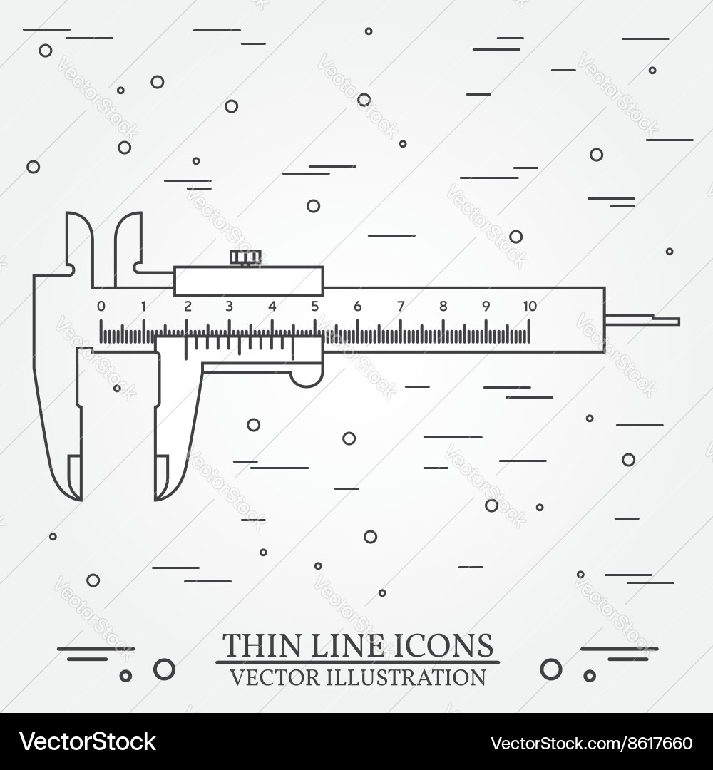 Thin line icon calipers for web design Vector Image