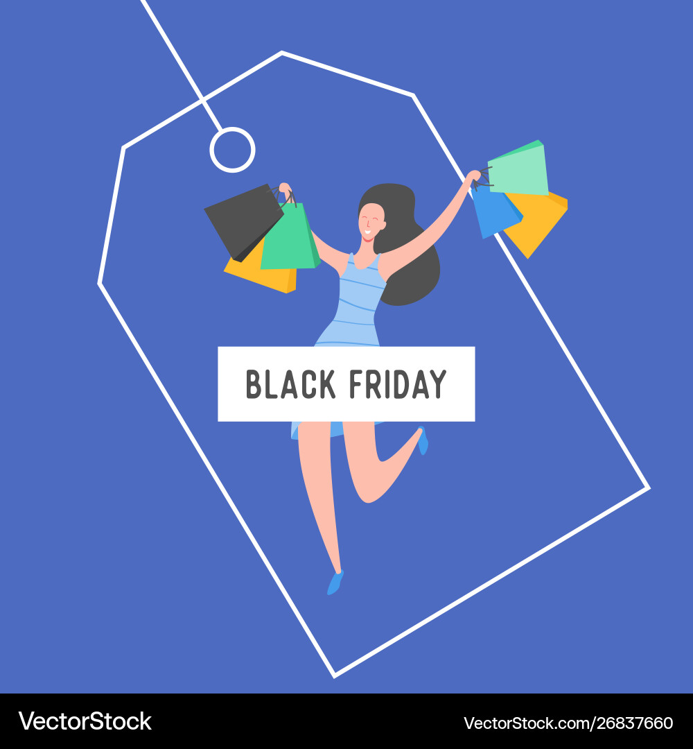 Woman with shopping bags and presents people Woman with shopping bags and presents people vector image