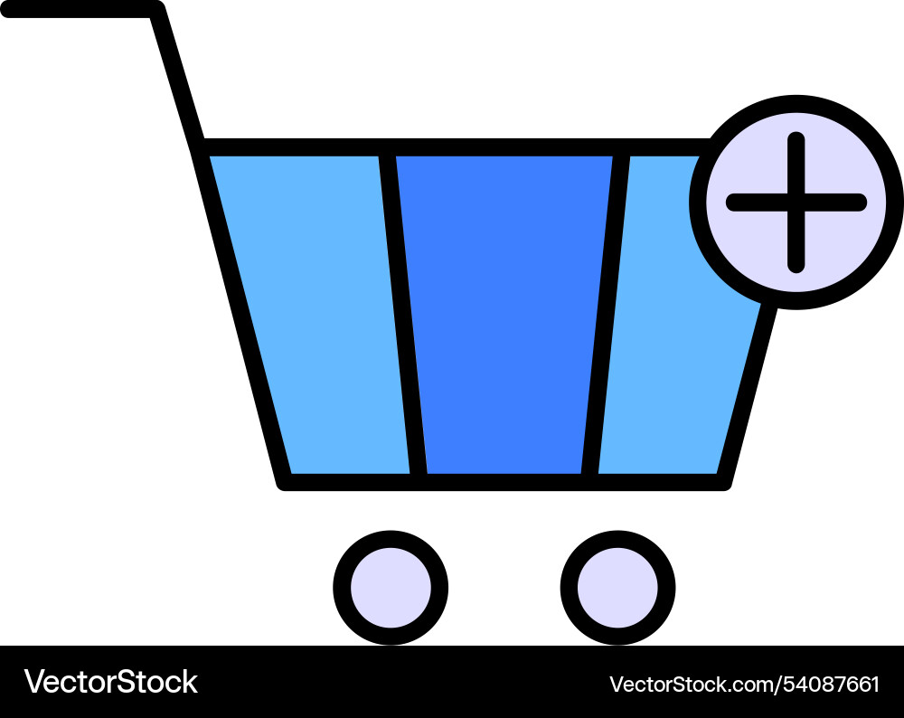 Add to cart line filled icon design Vector Image