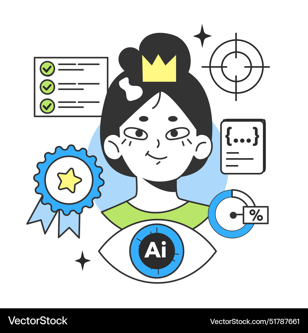 Banking industry automatization with artificial Vector Image