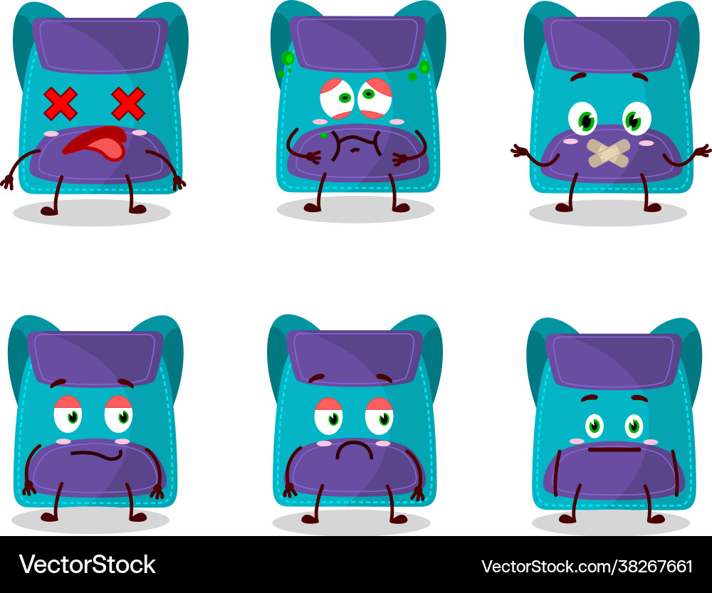 Blaue Tasche Cartoon Charakter mit Nope Ausdruck Blaue Tasche Cartoon Charakter mit Nope Ausdruck vektorbild