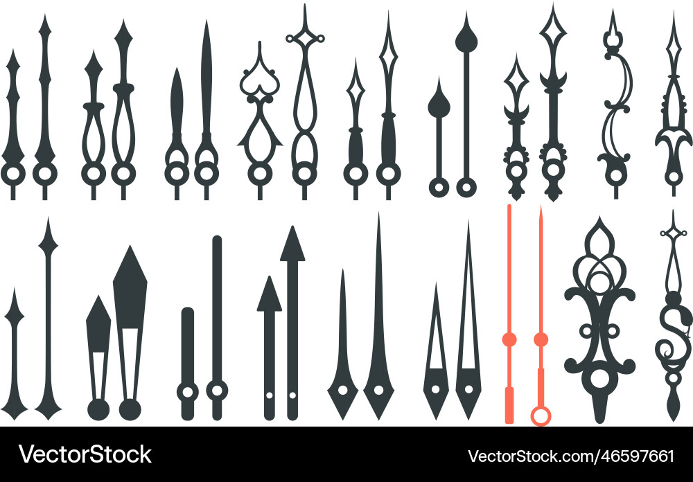 Clock Hands & Time Pointers vector image