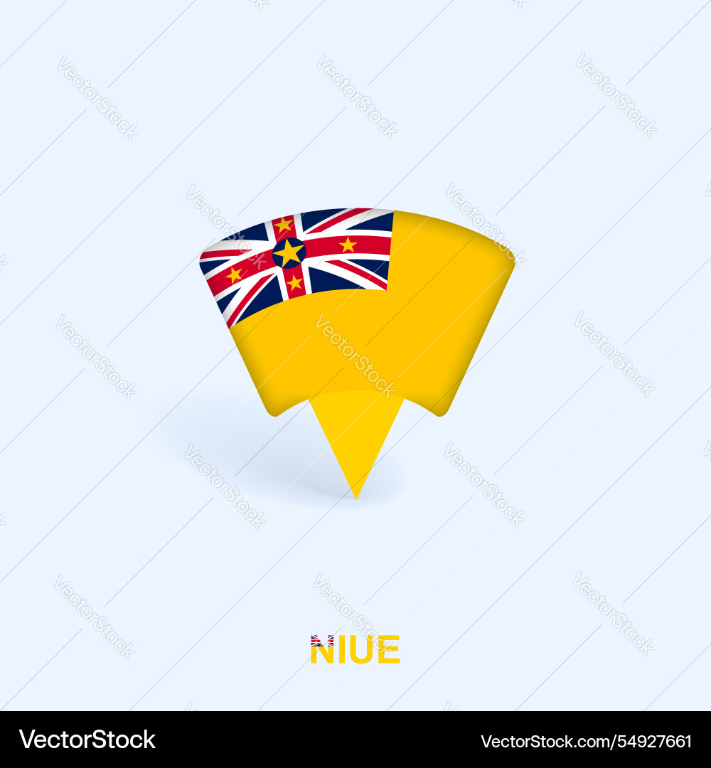 Niue Flag Map Pointer Design mit Schatten Niue Flag Map Pointer Design mit Schatten vektorbild