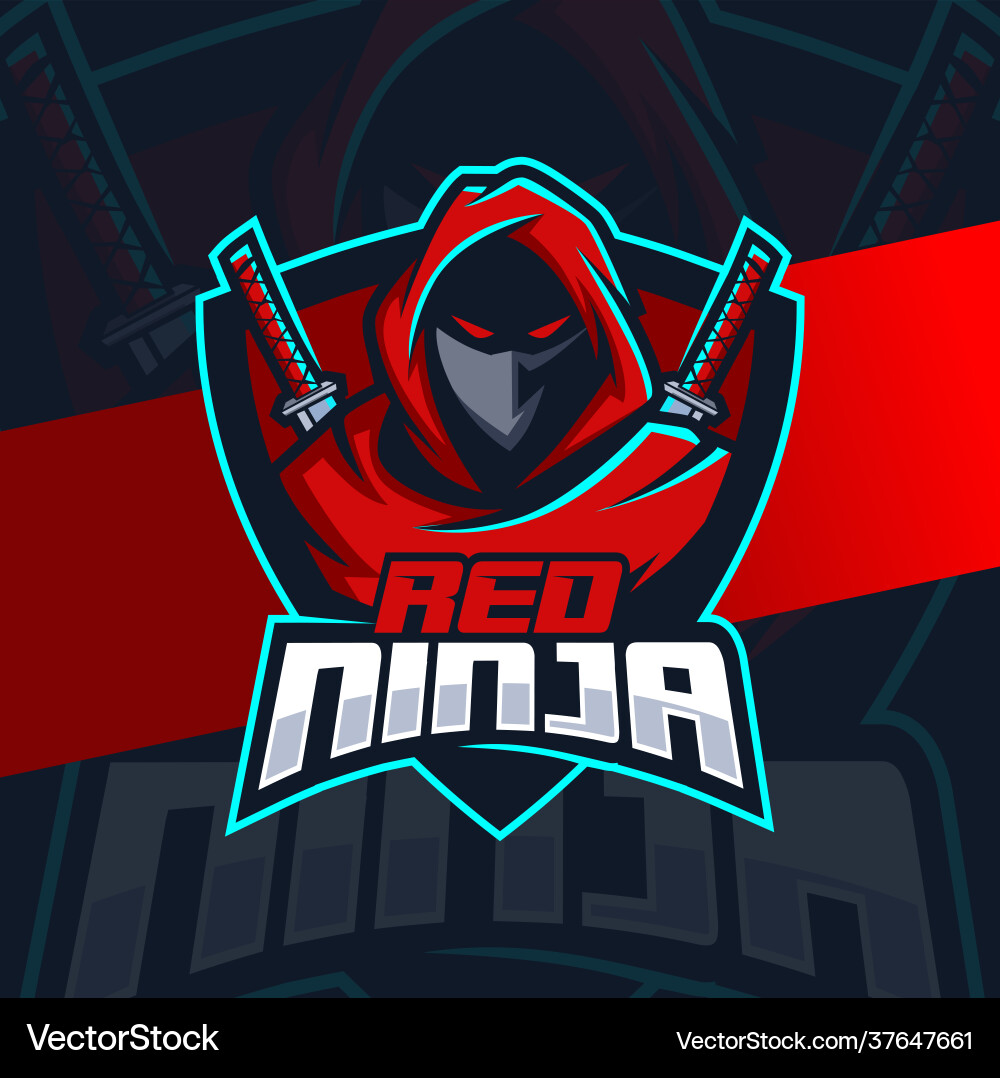 Red Ninja Esports Logo - Mascot Vector Image