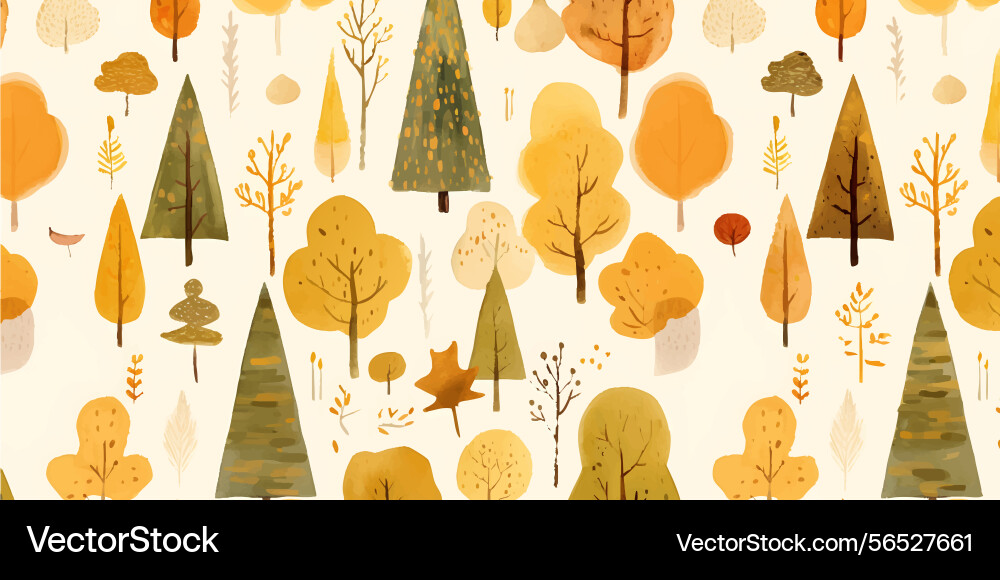 Repeating pattern featuring an array of autumn Repeating pattern featuring an array of autumn vector image