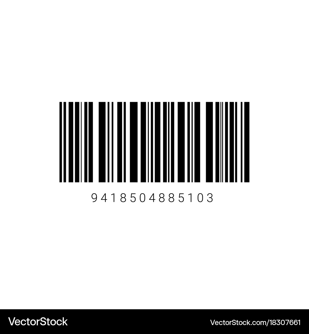 Sample bar code for scanning icon Royalty Free Vector Image