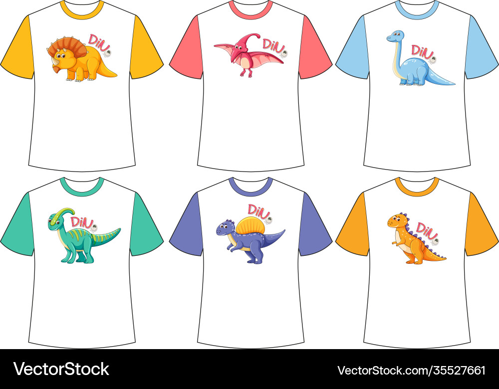 Set different colour dinosaur screen Set different colour dinosaur screen vector image