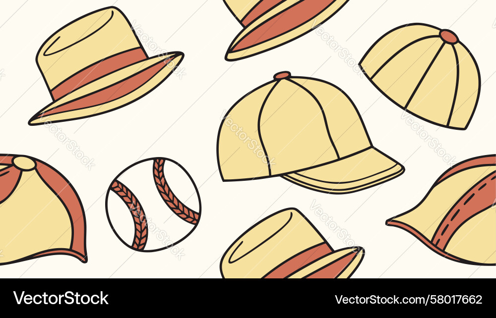 Assorted Cap Pattern Vector Image