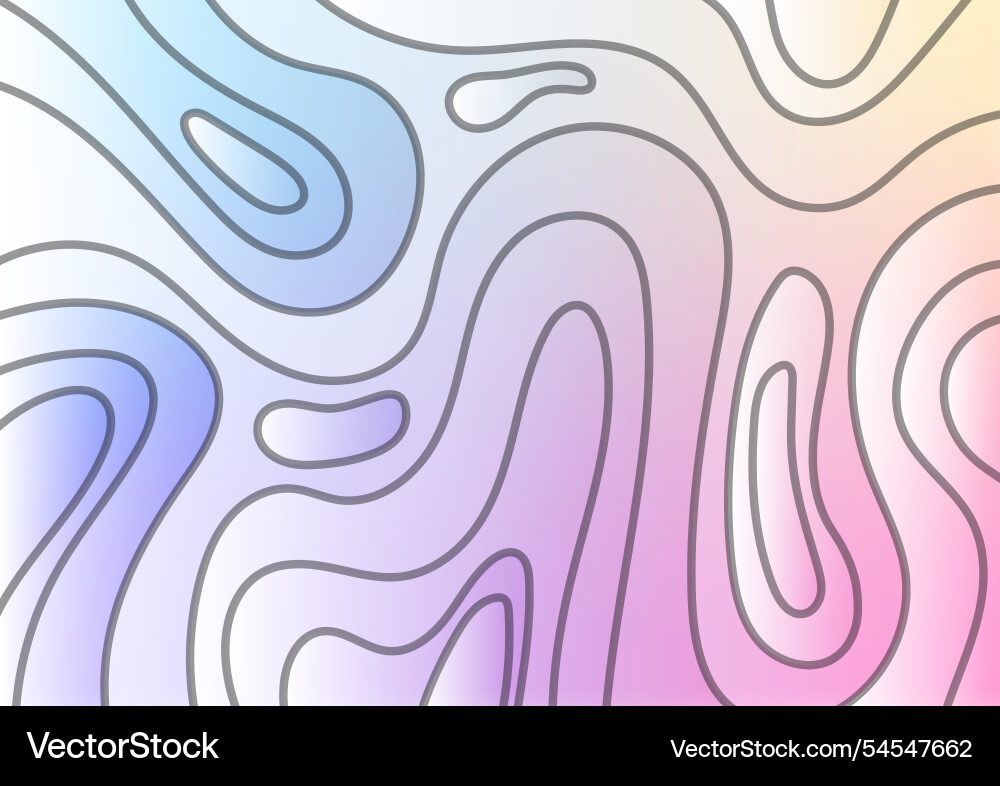 Gradient design pastel curve wavy line background vector image