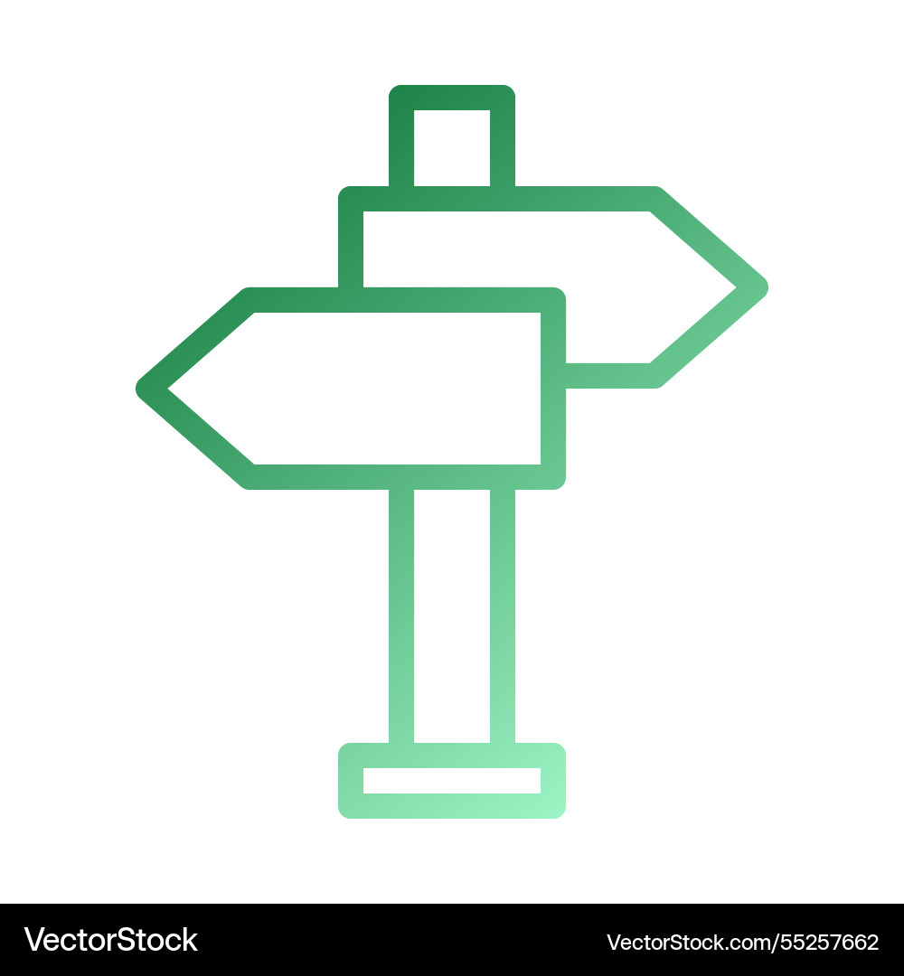 Gradient signpost with left and right direction Gradient signpost with left and right direction vector image