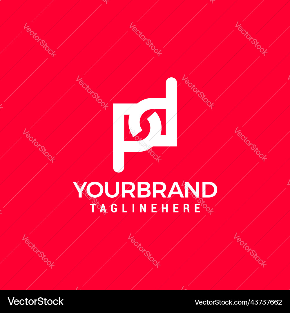 Initials alphabet letters dp or pd monogram logo Vector Image
