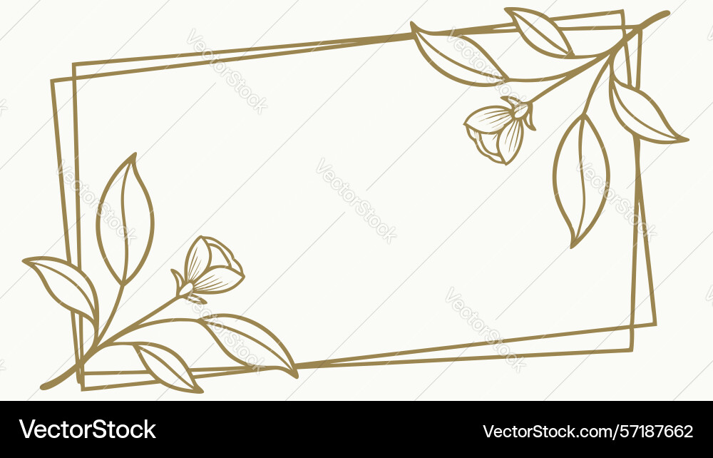 Minimalist botanical frame art design generative vector image
