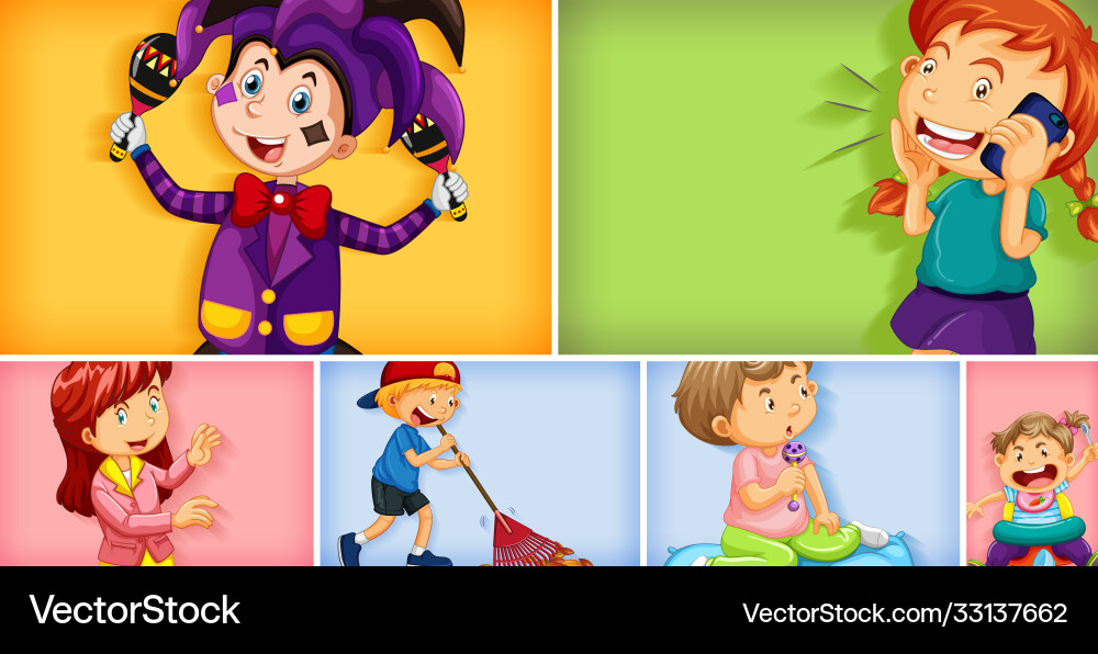 Set different kid characters Set different kid characters vector image