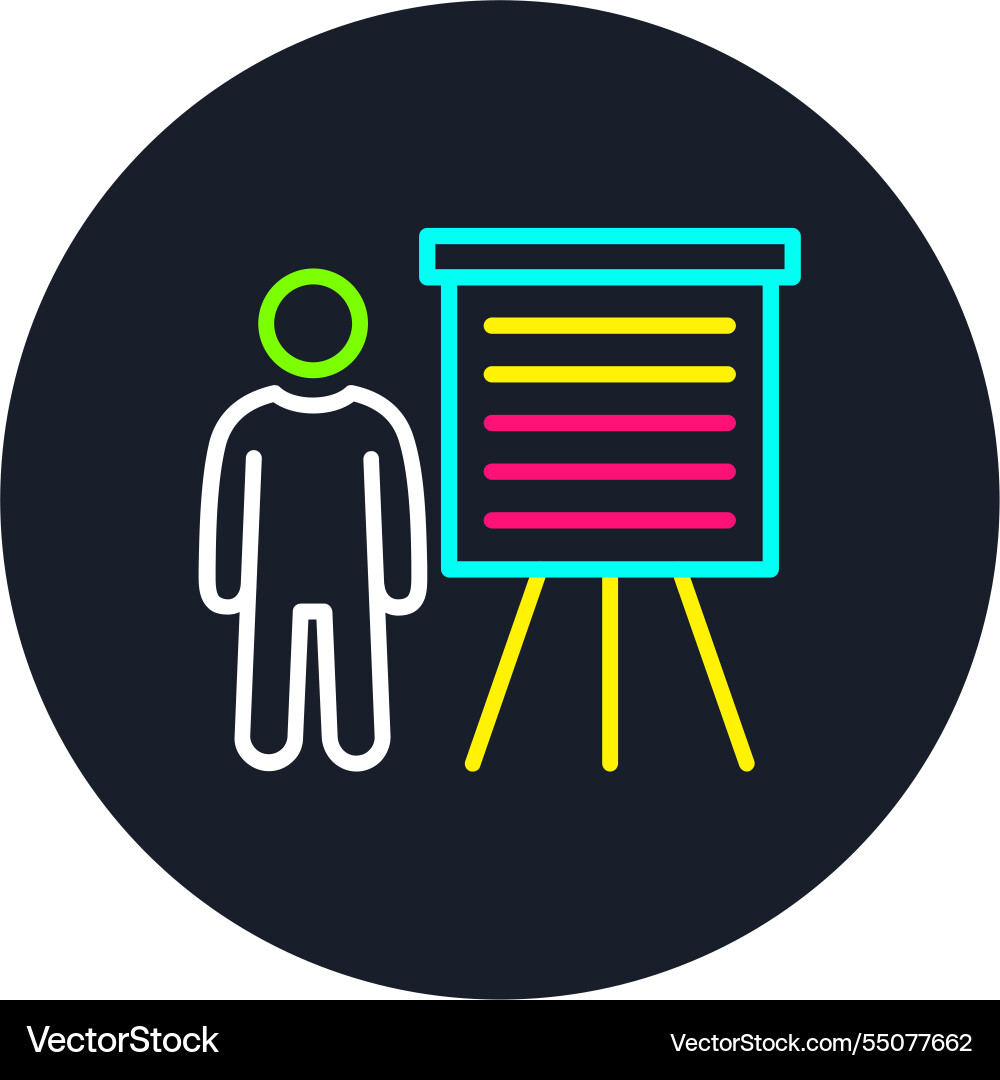 Tutor line multi color icon Vector Image