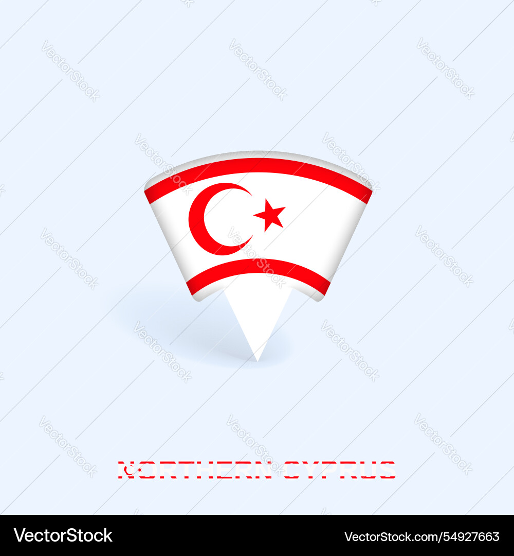 Northern cyprus flag map pointer design Vector Image