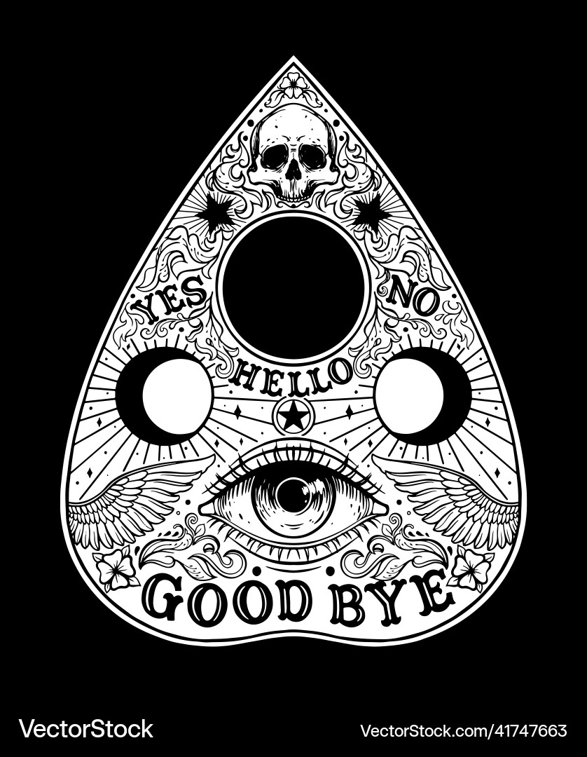Ouija planchette board Ouija planchette board vector image