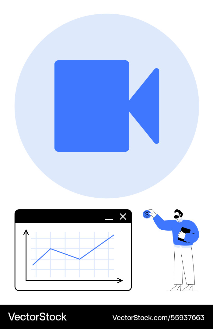 Video content creation with data analytics Video content creation with data analytics vector image