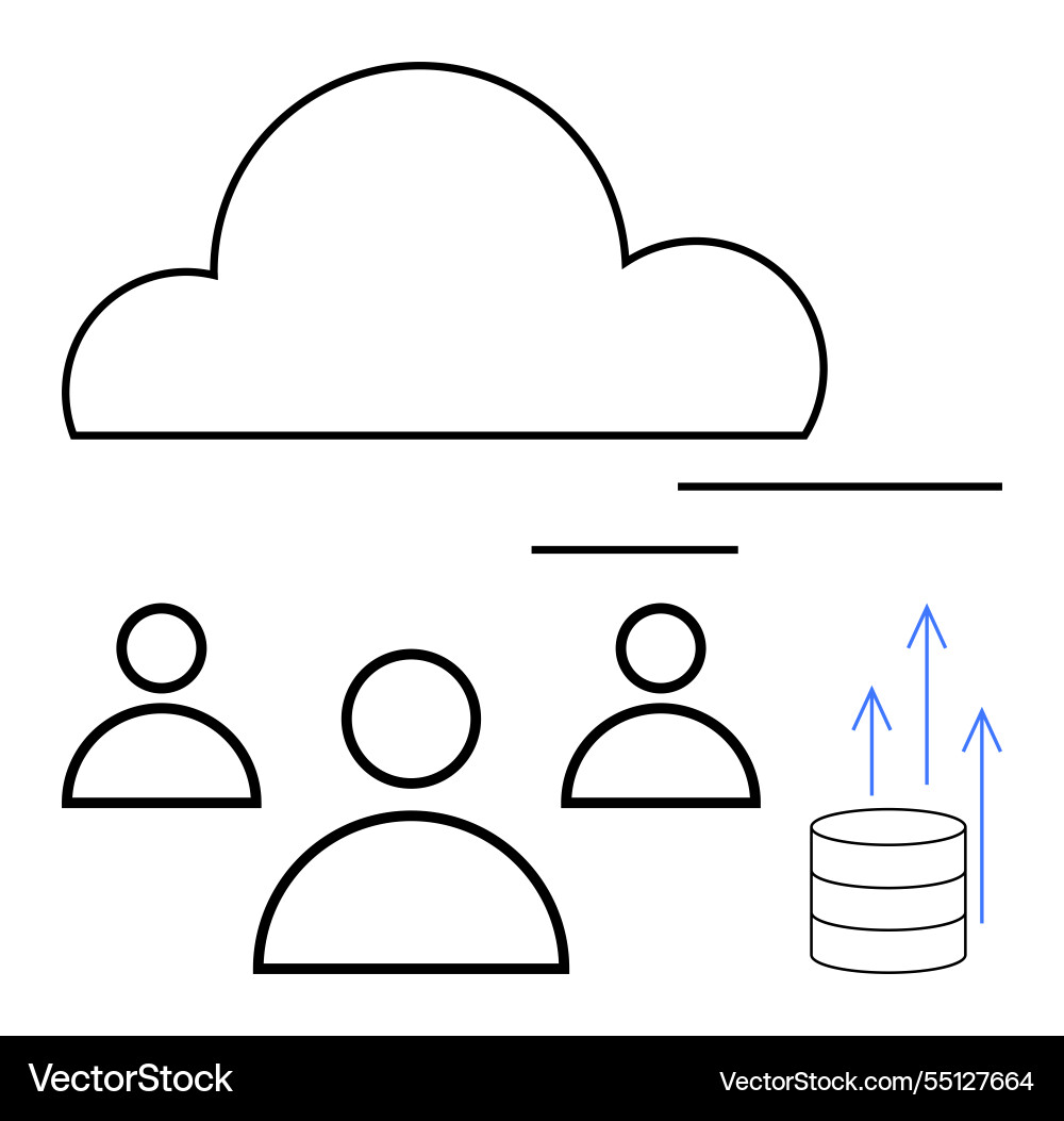 Cloud Computing Konzept mit Benutzern und Daten Cloud Computing Konzept mit Benutzern und Daten vektorbild