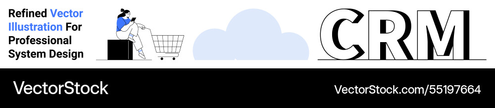 Crm concept with cloud integration and e-commerce Crm concept with cloud integration and e-commerce vector image
