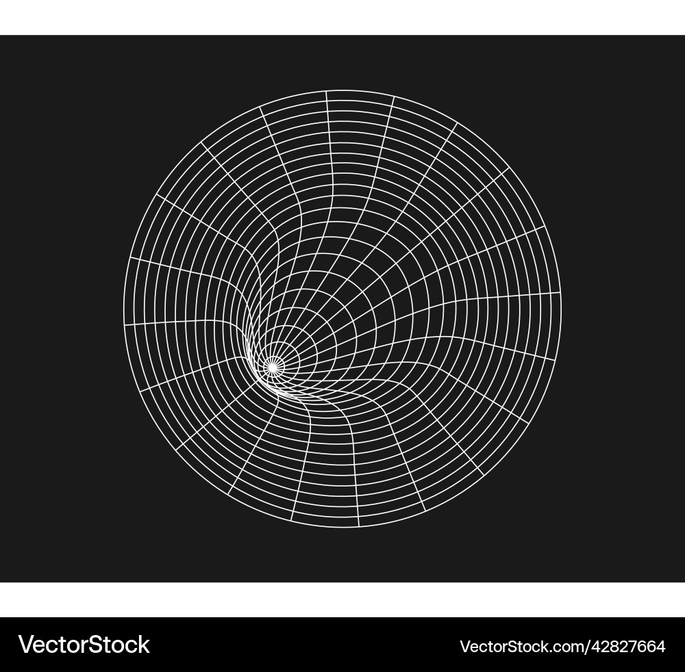 Cyber distorted round grid retro punk design Cyber distorted round grid retro punk design Vector Image
