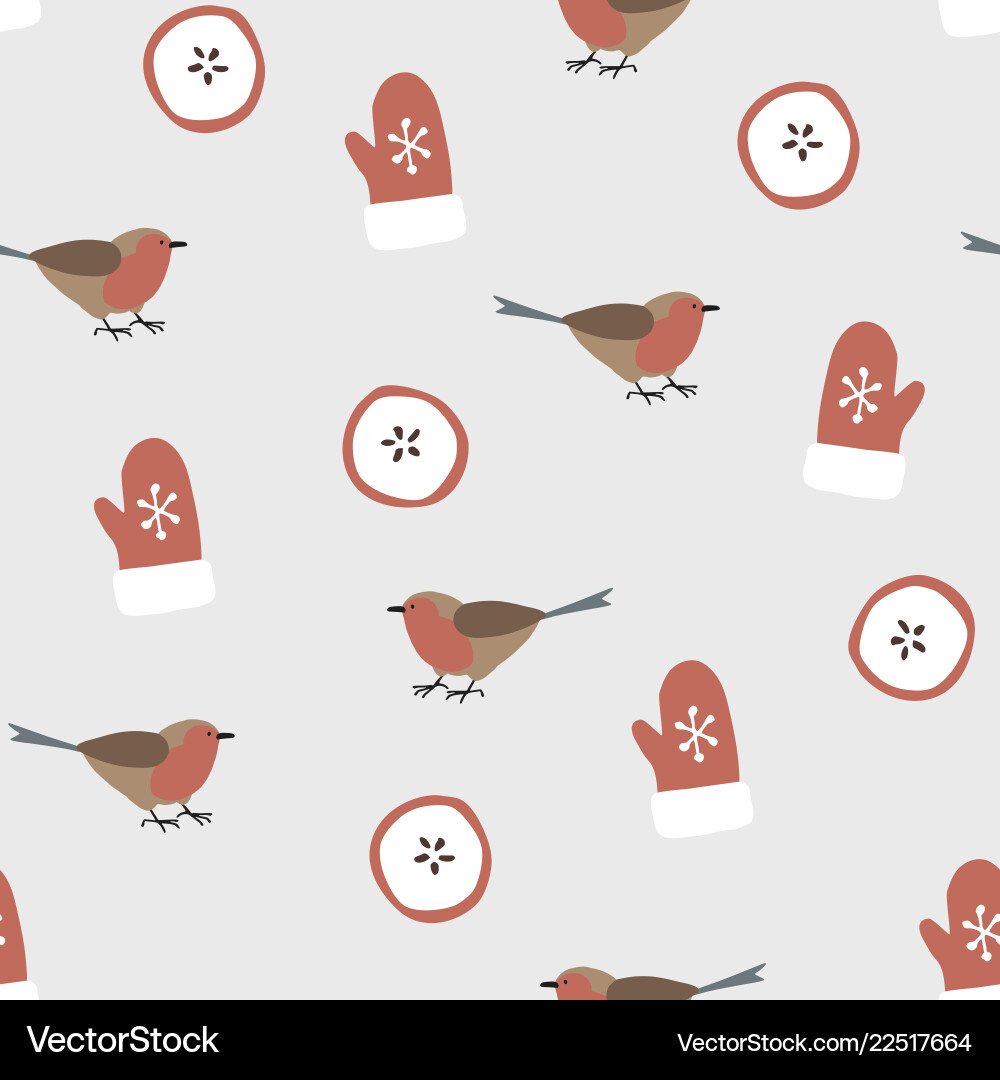 Festive Winter Seamless Pattern Vector Image