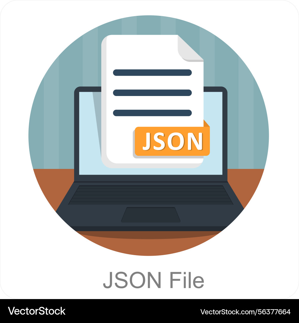 Json file icon concept Vector Image