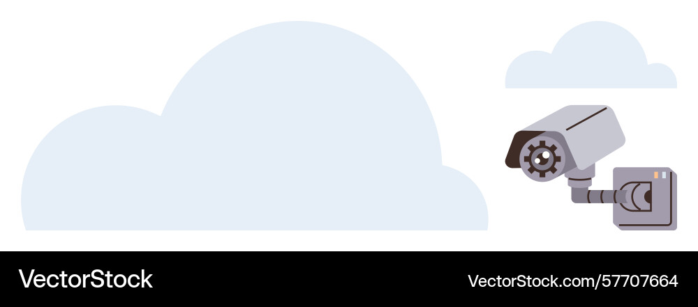 Security surveillance camera and cloud connection Vector Image