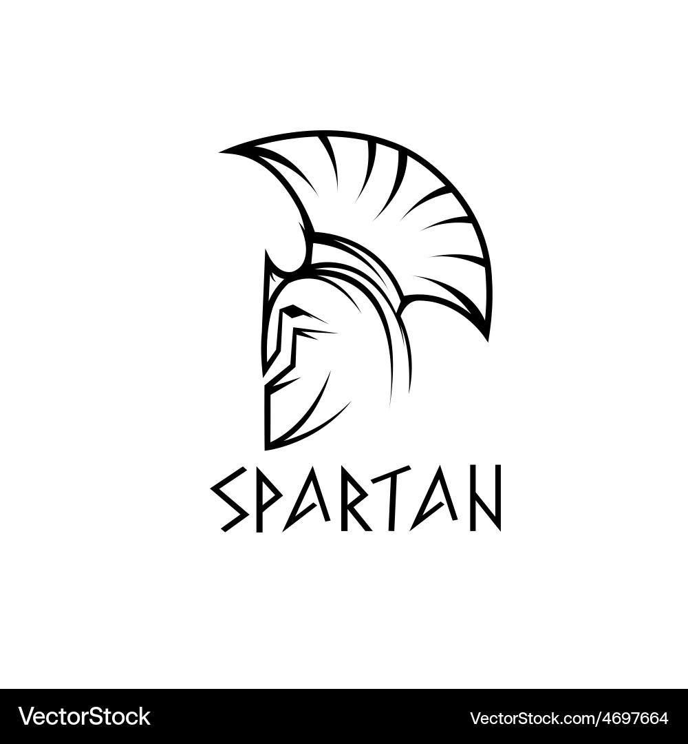 Spartan Warrior Vintage Helmet Vector Image