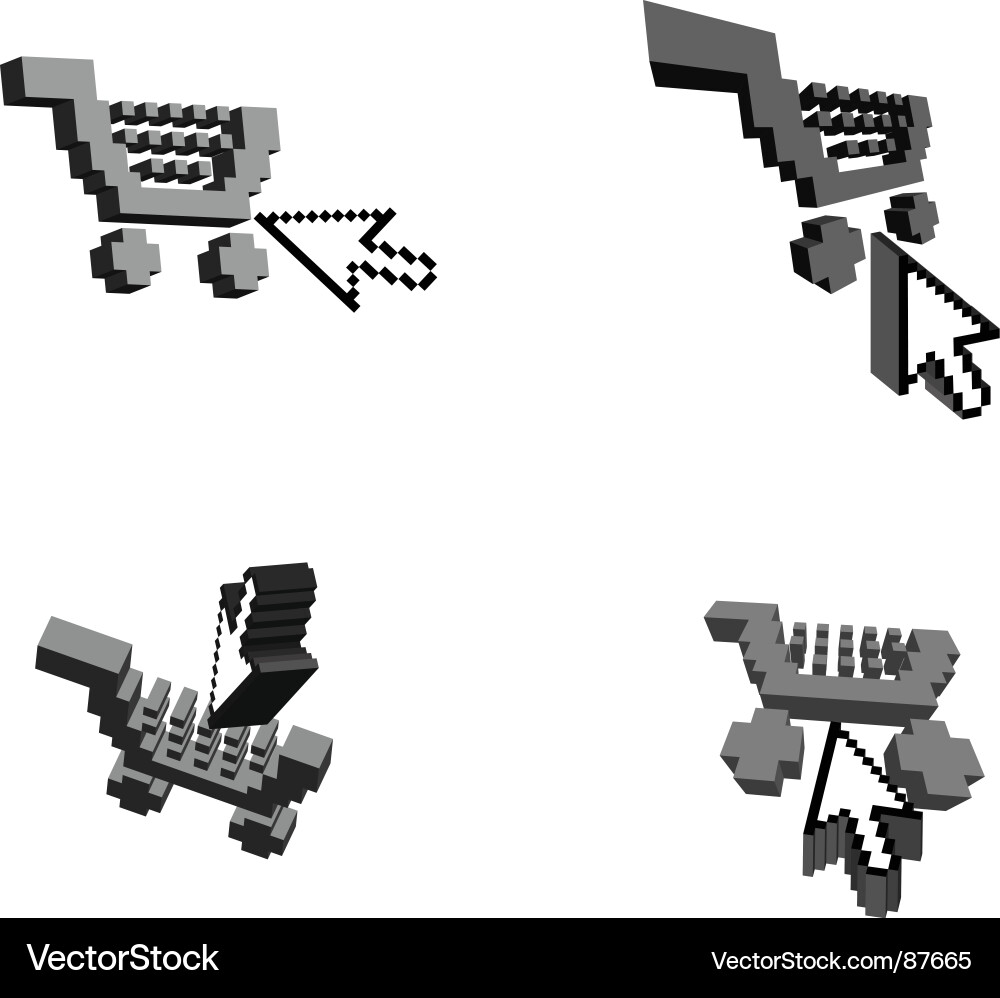 3d shopping carts Vector Image