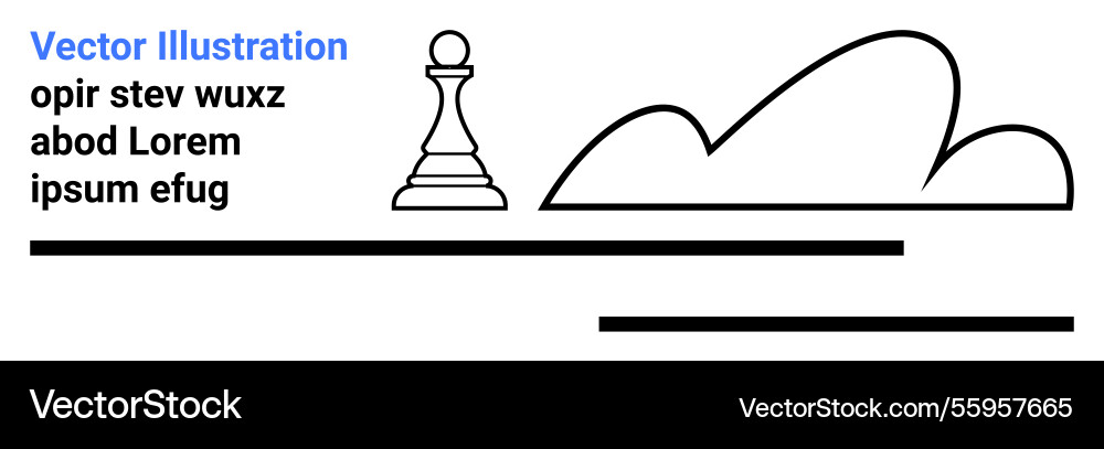 Chess pawn with abstract cloud and text elements Vector Image