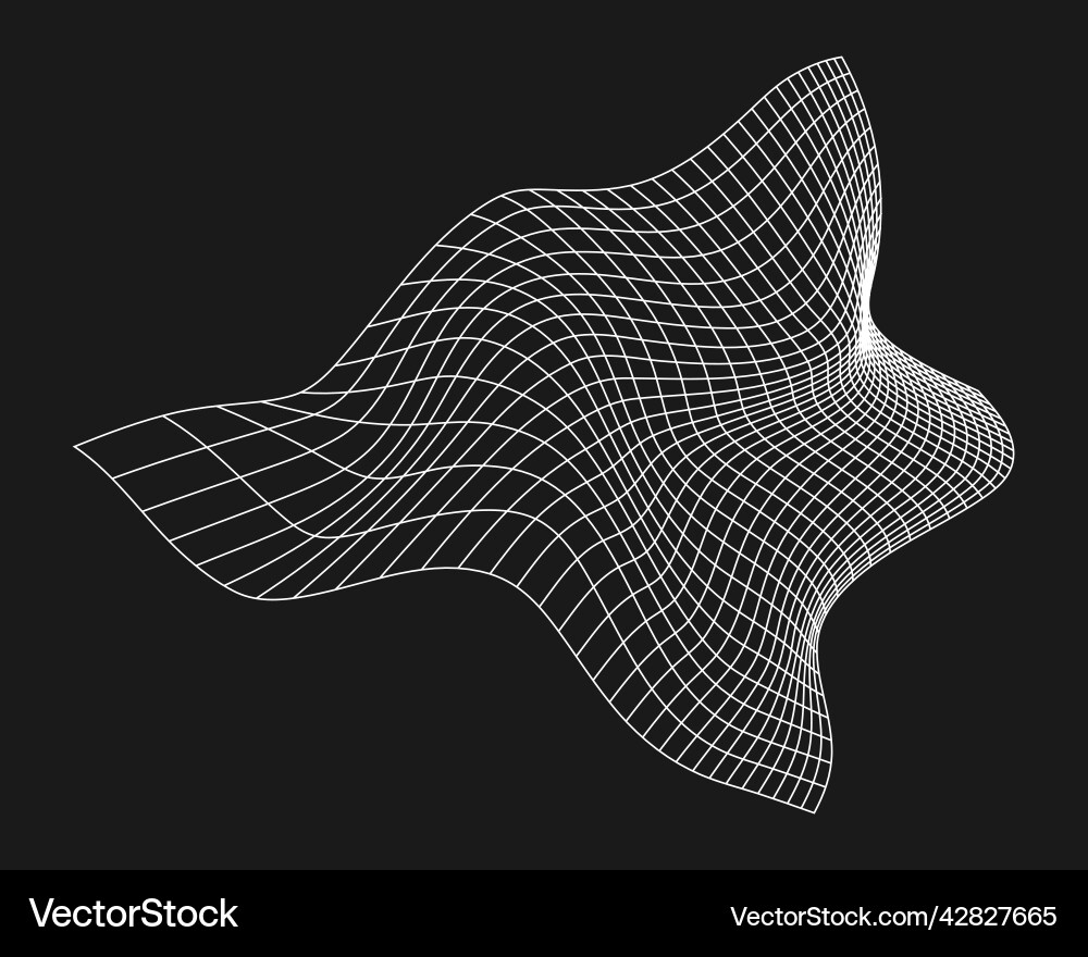 Cyber distorted grid retro punk design element Cyber distorted grid retro punk design element vector image