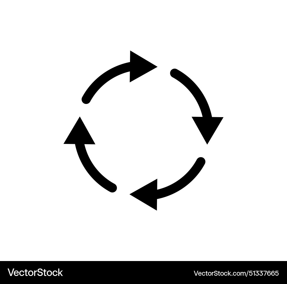 Four circle arrow icon round reload restart Four circle arrow icon round reload restart vector image